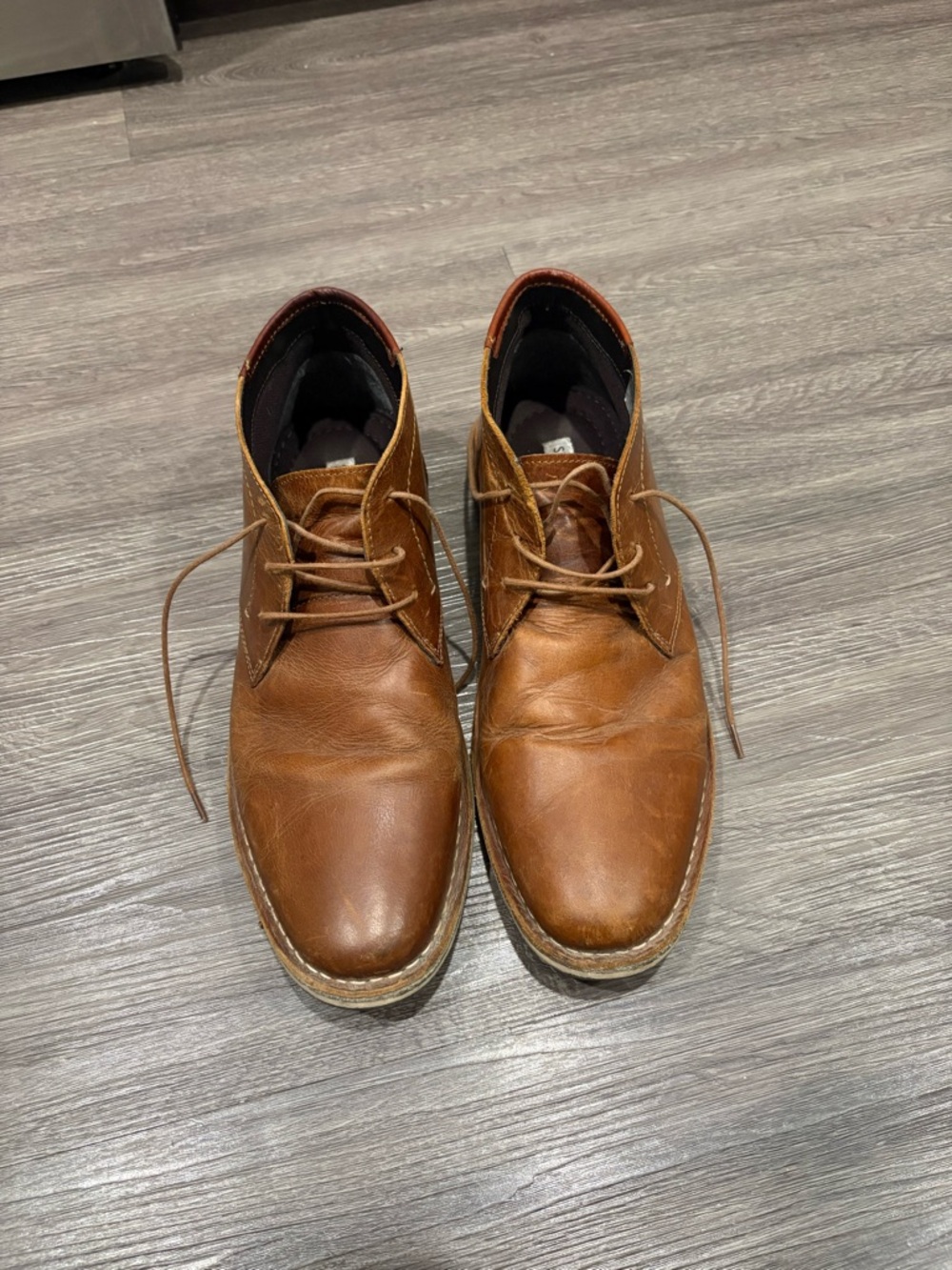 Steve Madden Harken Cognac Leather Chukka Boots Men's Size 11